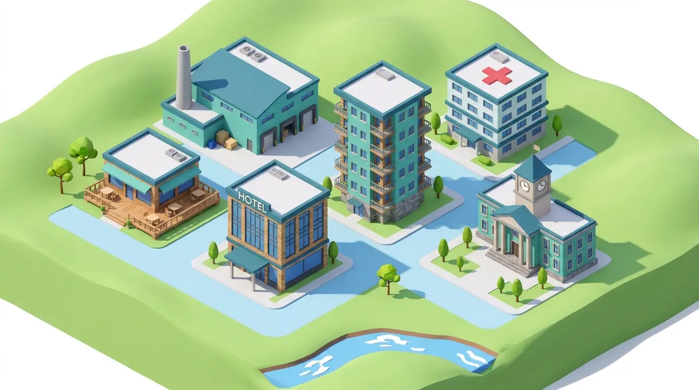 Quartier illustrant les secteurs accompagnés par Elga Energy